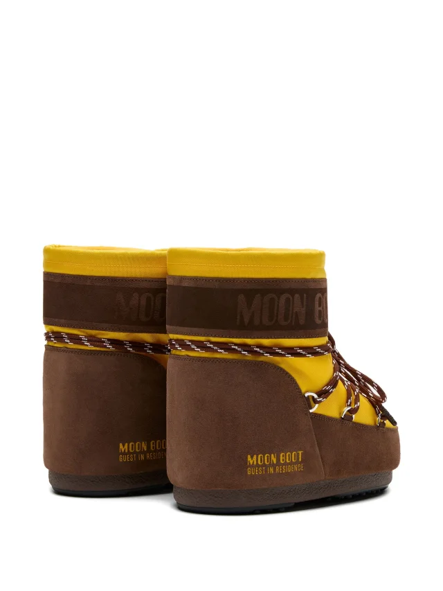 Moon Boot x Guest In Residence Icon Low nylon sunflower & cocoa boots, photo 2 of 2 from FARFETCH