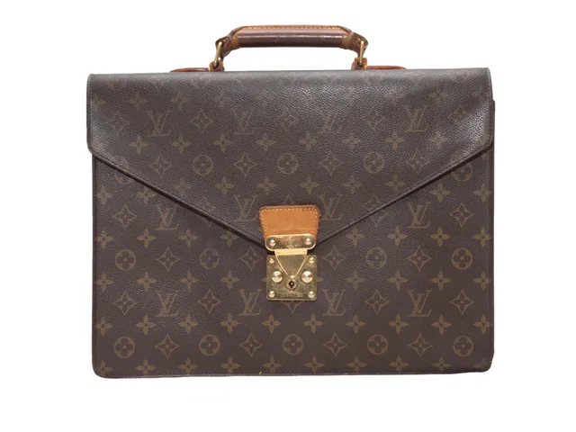 Brown Louis Vuitton Monogram Briefcase in Brown Coated canvas from Designer Revival