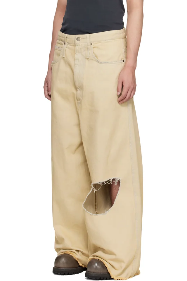 LU'U DAN Off-White Dumpster Denim Jeans, photo 4 of 5 from SSENSE