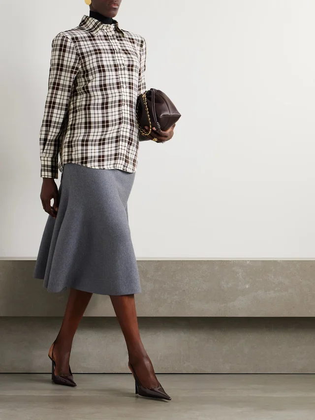 PROENZA SCHOULER Bronwen checked twill shirt in Brown, photo 2 of 2 from NET-A-PORTER (Canada)