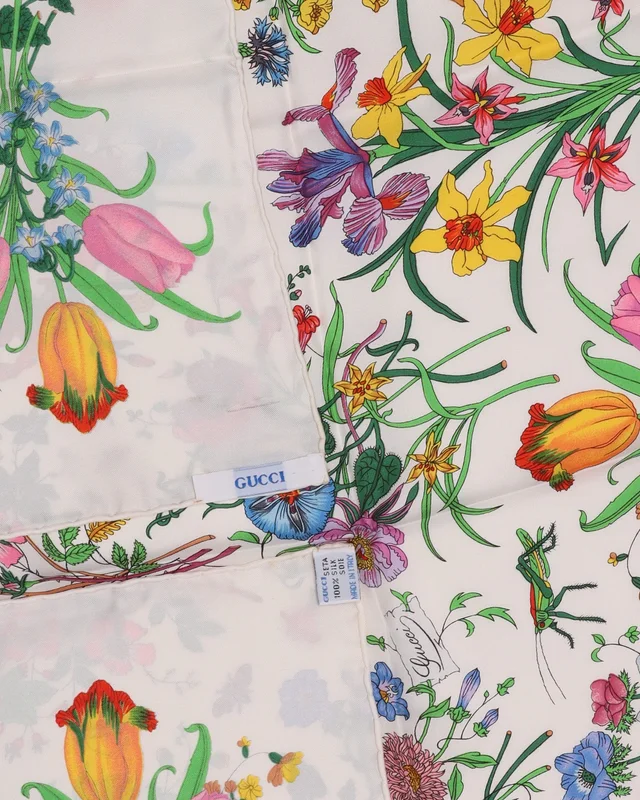 Gucci 70 Floral Silk Scarf in Silk from A Retro Tale, photo 3 of 3