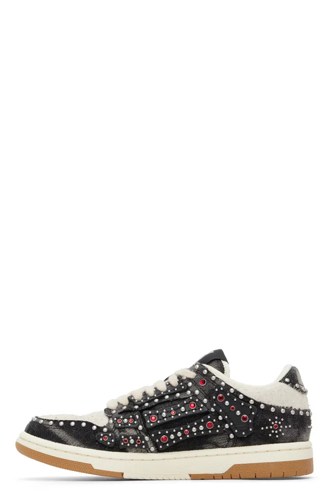 AMIRI Black & White Stud Skel Top Low Sneakers, photo 3 of 5 from SSENSE
