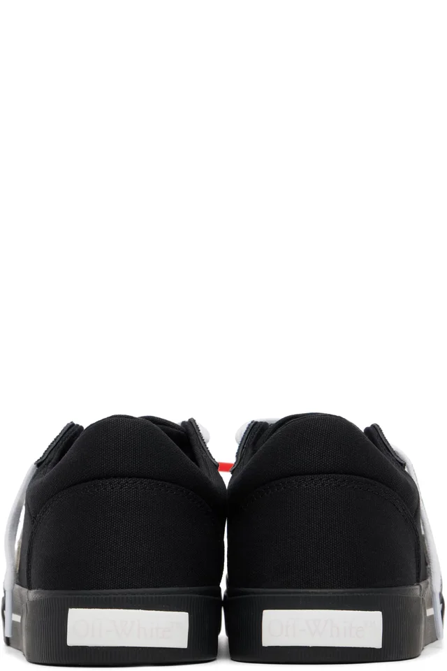 Off-White Black Vulcanized Low Canvas Sneakers, photo 2 of 5 from SSENSE