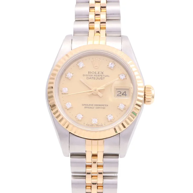 Rolex 10P Diamond Datejust 26mm 69173G Automatic Champagne from VINTAGE QOO TOKYO