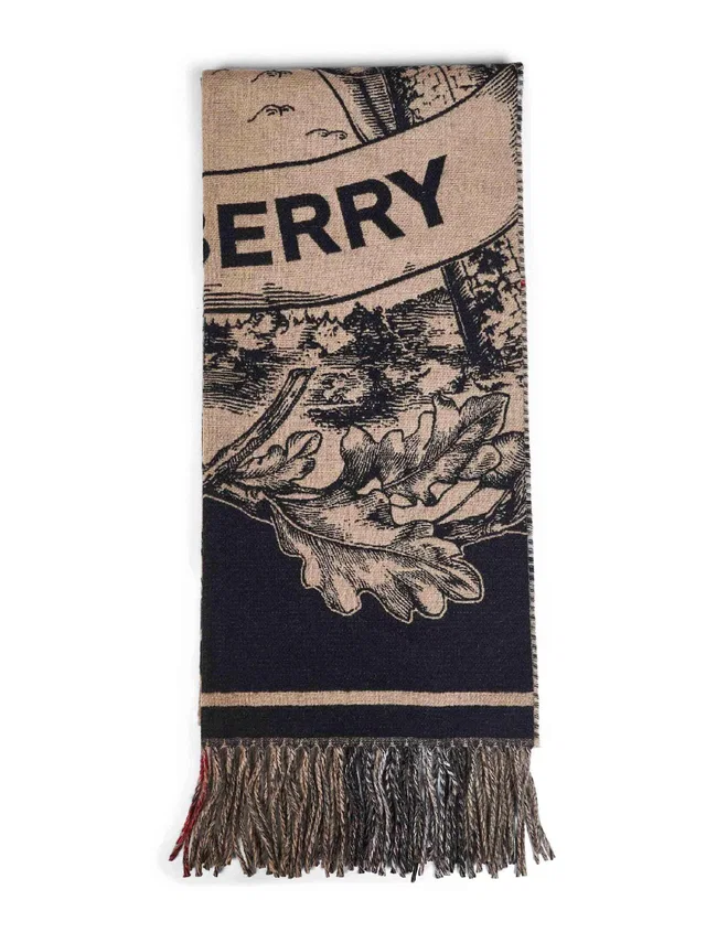 Burberry Gallant Knight Scarf — Beige Cashmere Scarfs in Beige Cashmere from HEWI