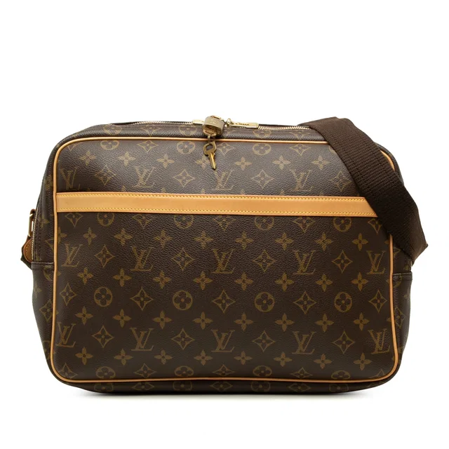 Brown Louis Vuitton Monogram Reporter GM Crossbody Bag in Brown Coated canvas from Designer Revival