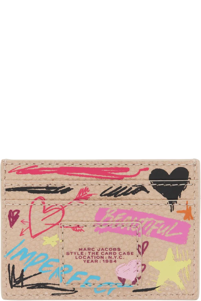 Marc Jacobs Beige 'The Punk Scribble' Card Holder, photo 2 of 2 from SSENSE