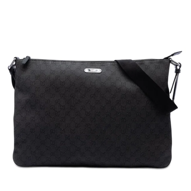 Black Gucci GG Denim Crossbody in Black Denim from Designer Revival