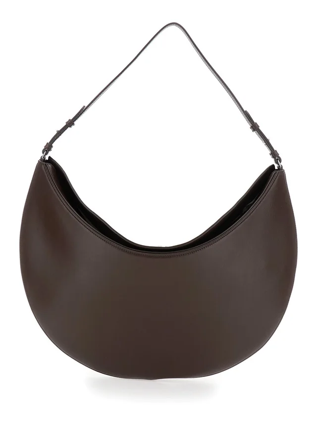 Jacquemus 'Le Calisso Rond Large' Brown Shoulder Bag with Adjustable Strap and Embossed Logo in Leather Woman in Brown 100% CALF, photo 2 of 12 from Gaudenzi Boutique