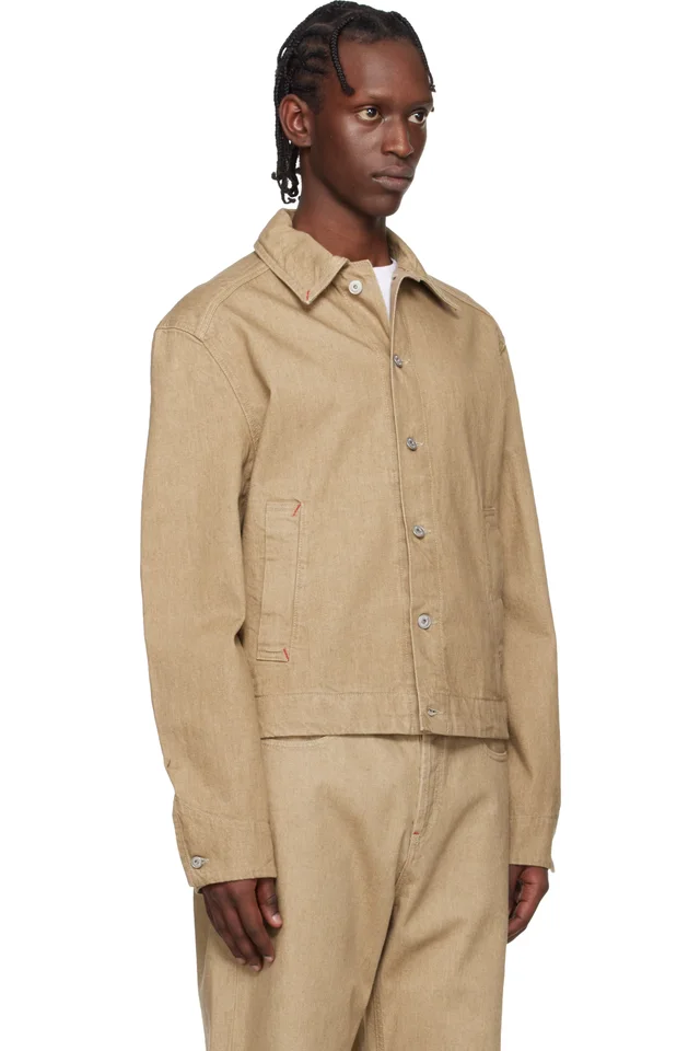 JACQUEMUS Beige 'The Mirada de-Nîmes' Denim Jacket, photo 2 of 4 from SSENSE