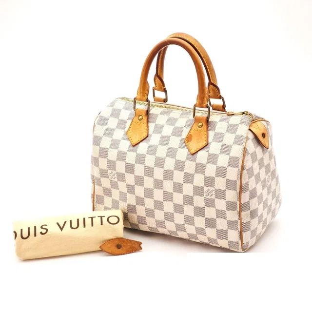 Louis Vuitton Azur Speedy 25 Mini Boston Bag Wide White in White Leather from The Reluxe