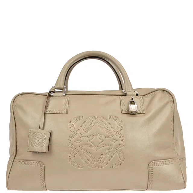 Loewe Ivory Leather Amazona 36 Handbag in White Leather from AMORE Vintage Tokyo