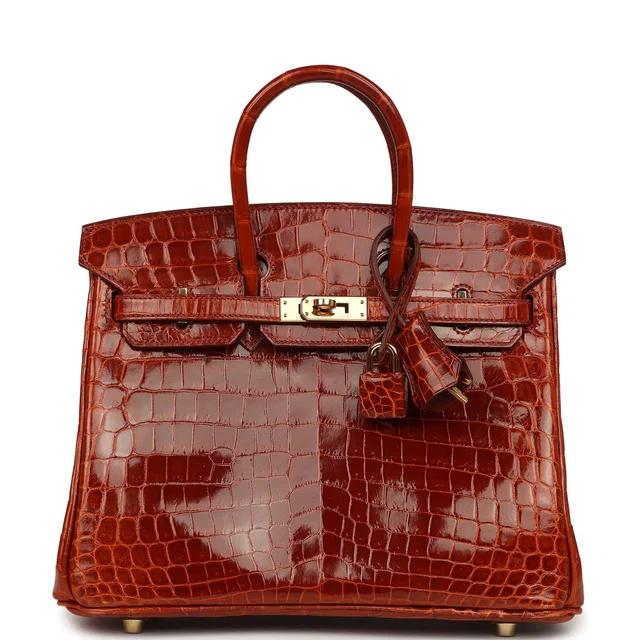 Hermès Birkin 25 Etrusque Shiny Niloticus Crocodile Gold Hardware in Crocodile from Madison Avenue Couture