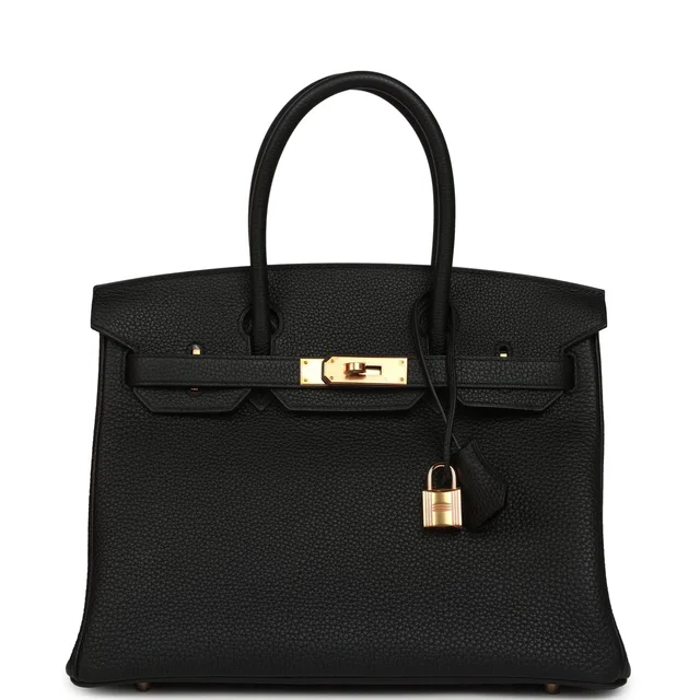 Hermès Birkin 30 Black Togo Rose Gold Hardware in Black Togo leather from Madison Avenue Couture