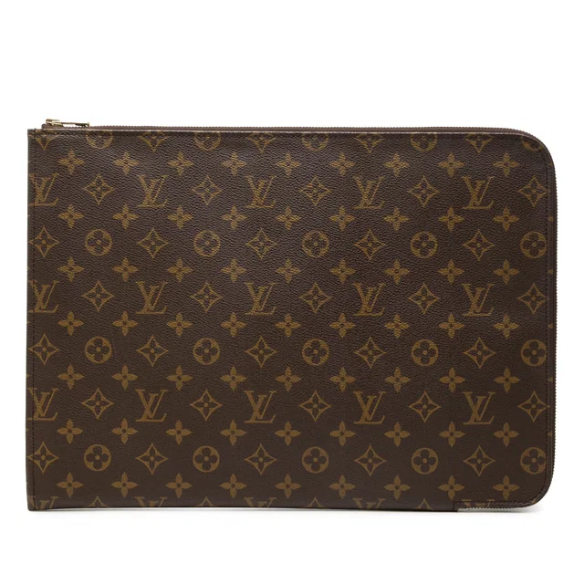 Brown Louis Vuitton Monogram Poche Documents Portfolio Business Bag in Brown Coated canvas from Designer Revival