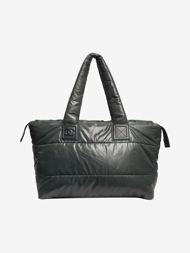 Chanel Greenish grey 2008 Cocoon nylon tote bag in Grey Nylon from Sign of the Times