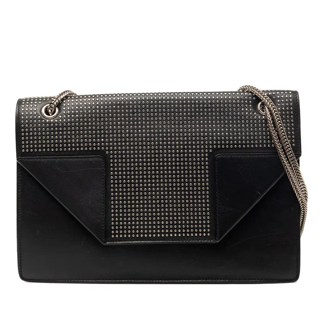 Black Saint Laurent Medium Studded Leather Betty Shoulder Bag in Black Leather from Designer Revival
