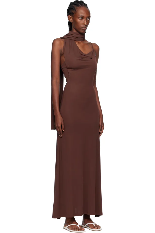 Aya Muse Burgundy Wisp Maxi Dress, photo 2 of 4 from SSENSE