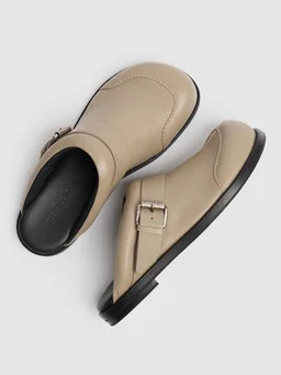 Acne Studios Mules with buckle and rounded toe in 100% Lamb, photo 3 of 5 from LUISAVIAROMA