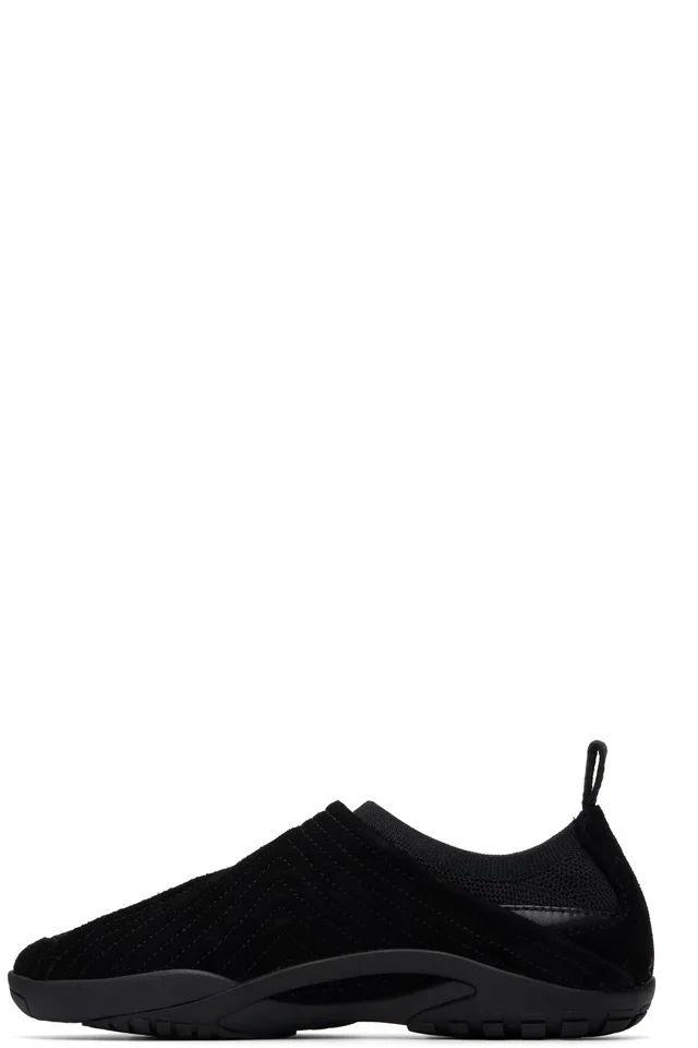 Lanvin Black LNV1 Knit & Suede Sneakers, photo 3 of 5 from SSENSE