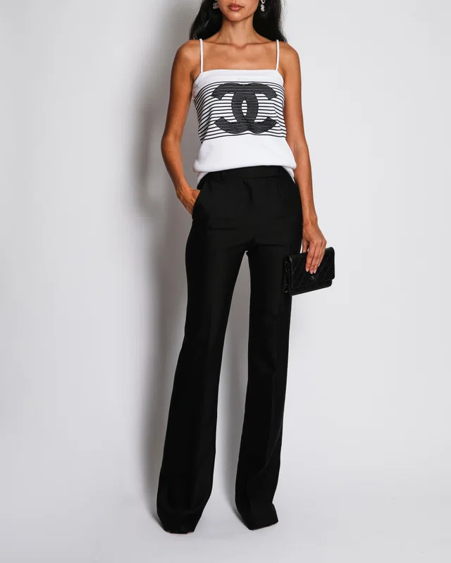 Alexander McQueen Black Tailored Trousers Size IT 40 (UK 8) in Black Silk from Sellier