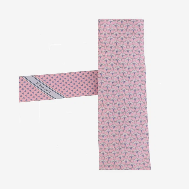 Ferragamo Patterned Silk Necktie — Pink Neckties in Pink Silk from HEWI