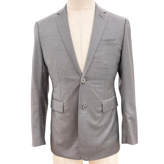 Dior Wool Silk Single Tailored Jacket Gray 42 in Grey Silk from The Reluxe