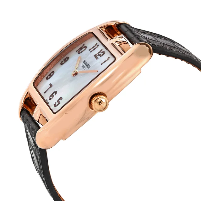 Hermes Cape Cod Quartz White Mother of Pearl Dial Ladies Watch 037654WW00, photo 2 of 3 from Jomashop