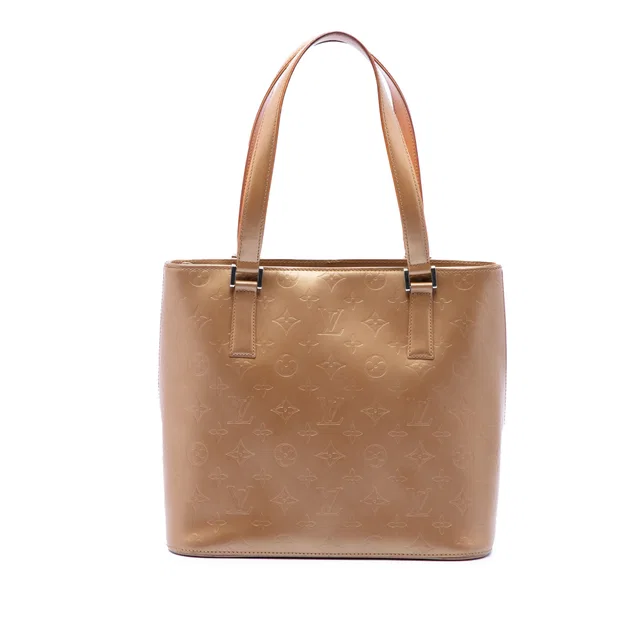 Gold Louis Vuitton Monogram Mat Stockton Tote Bag in Gold Leather from Designer Revival