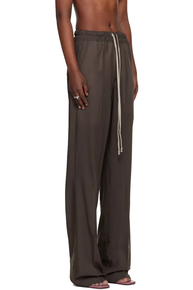 Rick Owens Brown Temple Dietrich Drawstring Lounge Pants, photo 2 of 4 from SSENSE