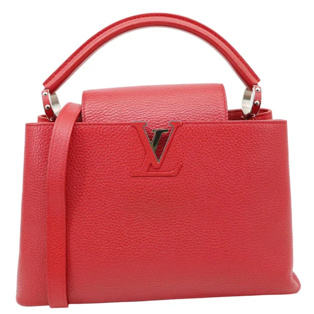 Louis Vuitton Capucines MM Taurillon Leather Satchel Bag Red in Red Leather from Dallas Designer Handbags