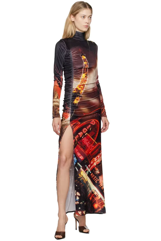 Jean Paul Gaultier Black & Red 'The Velvet Pigalle' Maxi Dress, photo 4 of 4 from SSENSE