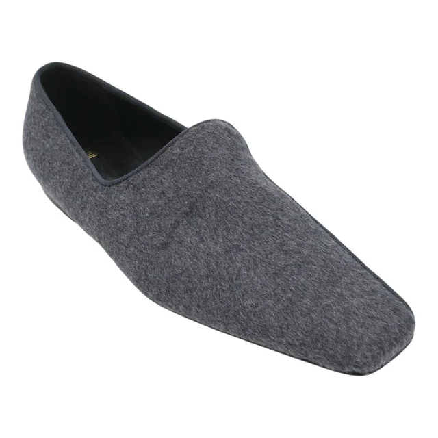 TOTEME Grey Melange The Piped Loafers in Grey from Clotheshorse Anonymous