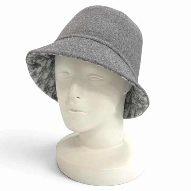 Dior Wool Silk Oblique Reversible Bucket Hat Gray 58 in Grey Silk from The Reluxe