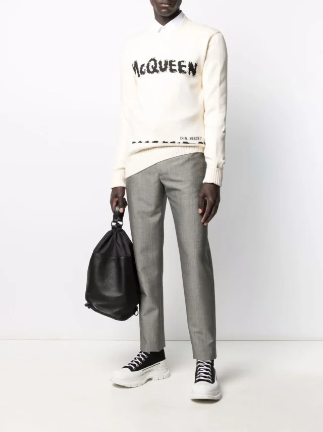 Alexander McQueen Graffiti intarsia-knit jumper, photo 2 of 2 from FARFETCH