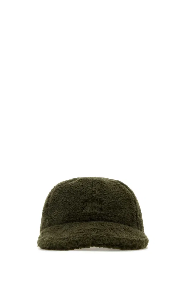 Miu Miu Hat Pile Knit Baseball Cap — Green Pcplwv Caps in Green Wool from HEWI