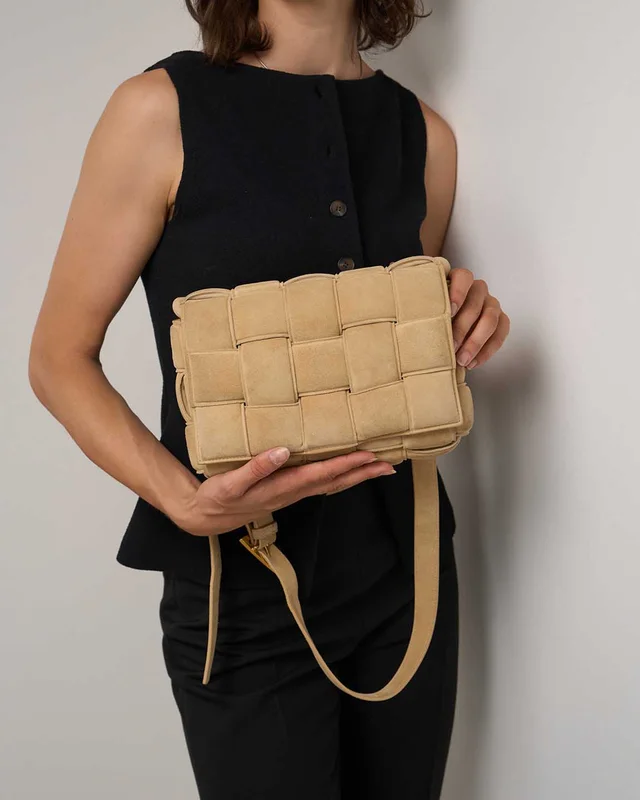 Bottega Veneta Cassette Suede Beige in Beige Suede from SACLÀB, photo 2 of 12