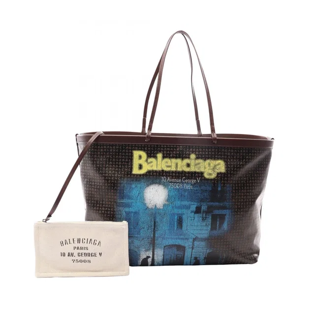 Balenciaga Tote Bag Printed Canvas Select Shopping Leather in Multicolor Canvas from The Reluxe