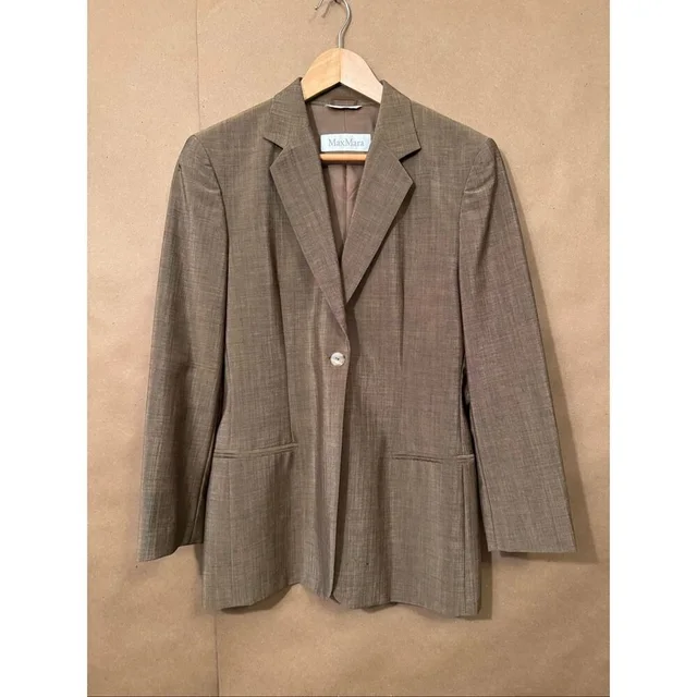 Max Mara Wool & Mohair Blazer in brown|red Wool from Poshmark