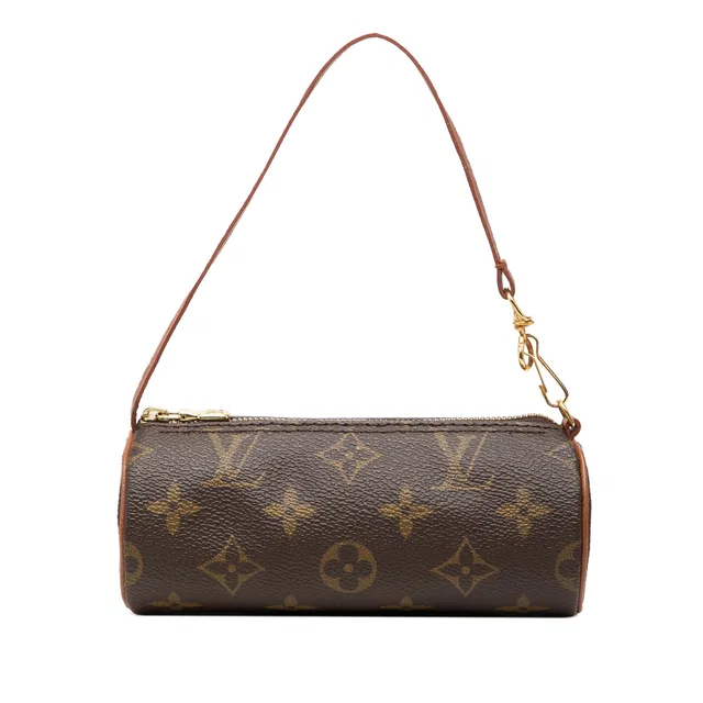 Brown Louis Vuitton Monogram Papillon Pochette Handbag in Brown Coated canvas from Designer Revival