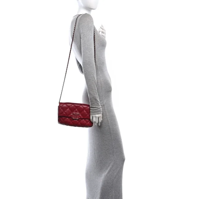Chanel Quilted Double Stitch Hamptons Clutch in Red Calfskin from FASHIONPHILE, photo 2 of 12