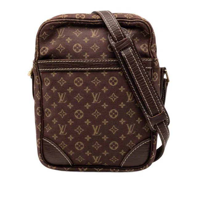 Brown Louis Vuitton Monogram Mini Lin Danube Crossbody Bag in Brown Leather from Designer Revival, photo 1 of 1