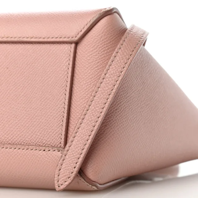 Celine Grained Calfskin Nano Belt Bag Vintage Pink in Pink Caviar leather from FASHIONPHILE, photo 11 of 13
