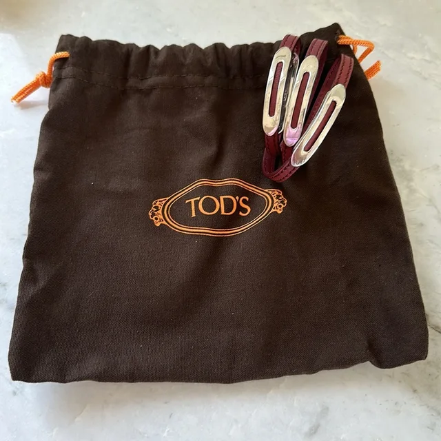 Tod's Burgundy Leather & Sterling Silver Wraparound Bracelet in silver|red|gray Leather from Poshmark, photo 6 of 13