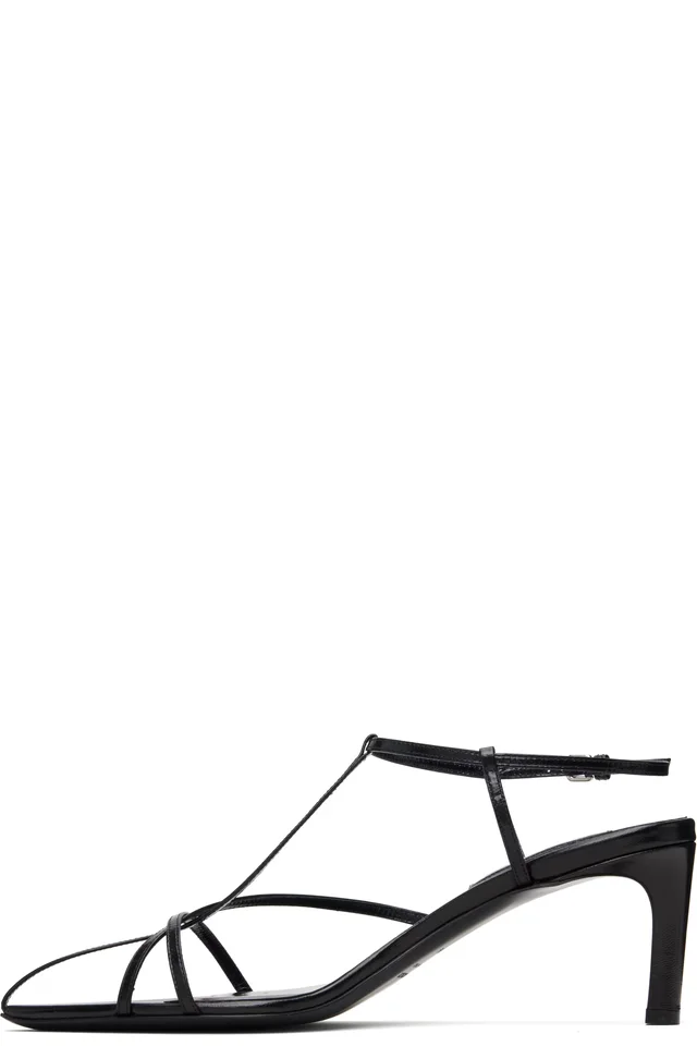 Jil Sander Black Cage Heeled Sandals, photo 3 of 5 from SSENSE