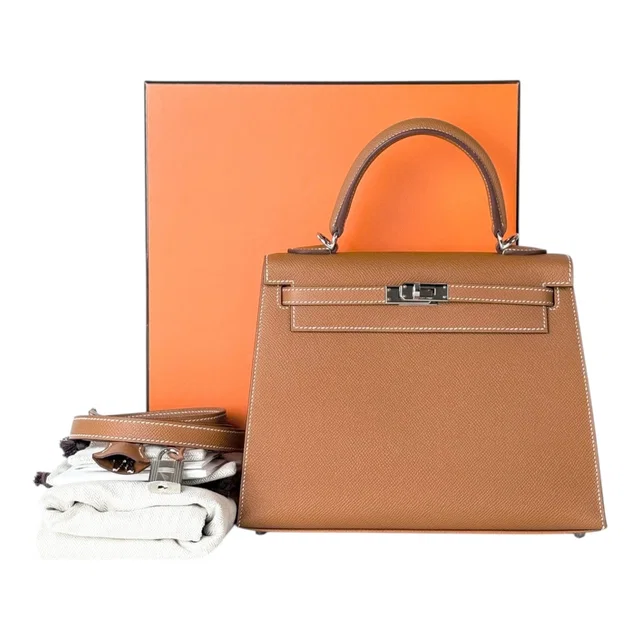 Hermès Kelly 25cm Gold Epsom Bag Sellier with PHW in Gold Epsom leather from Luxury Promise