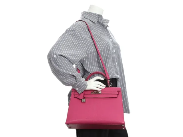 Hermès Fuchsia Chèvre Kelly 32 in Pink Goatskin from Ann's Fabulous Finds, photo 10 of 10