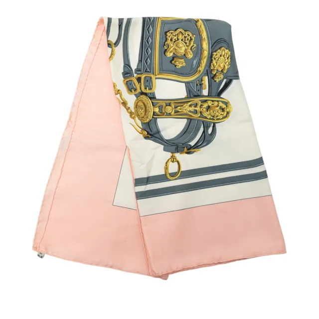 Pink Hermès Brides de Gala Silk Scarf 90 Scarves in Pink Silk from Designer Revival