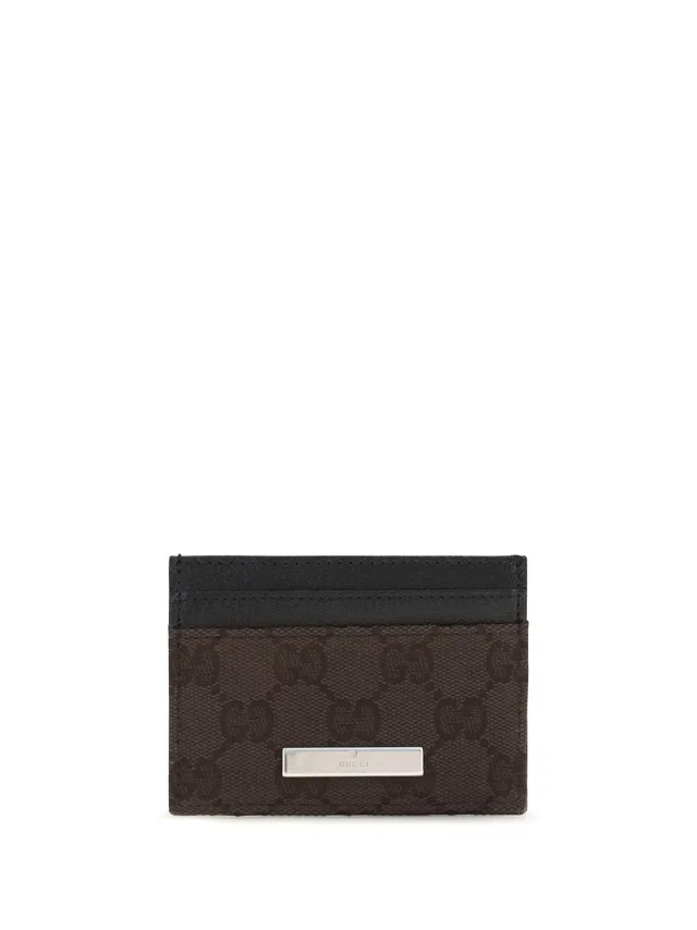 Gucci Gg Fabric Card Case — Brown Polyester; Cotton; Polyamide Cases in Brown Leather from HEWI