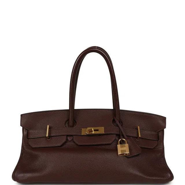 Hermès Vintage Shoulder Birkin 42 JPG Havane Clemence Gold Hardware in Clemence leather from Madison Avenue Couture